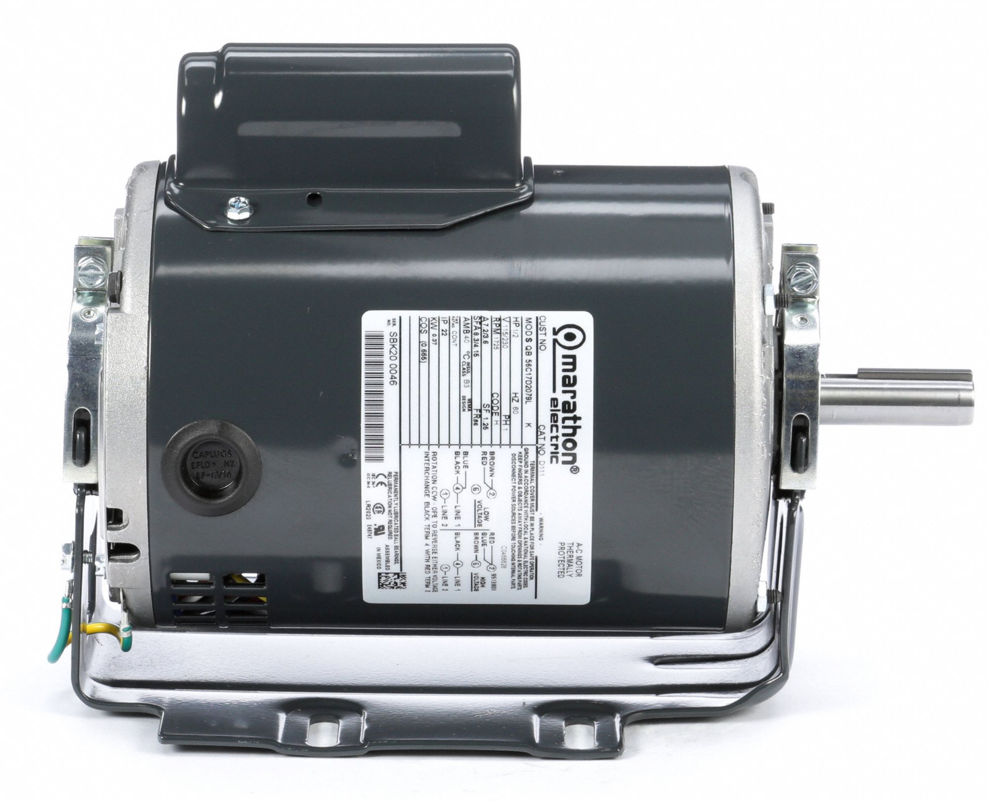 MARATHON MOTORS General Purpose Motor Open Dripproof, Cradle Base