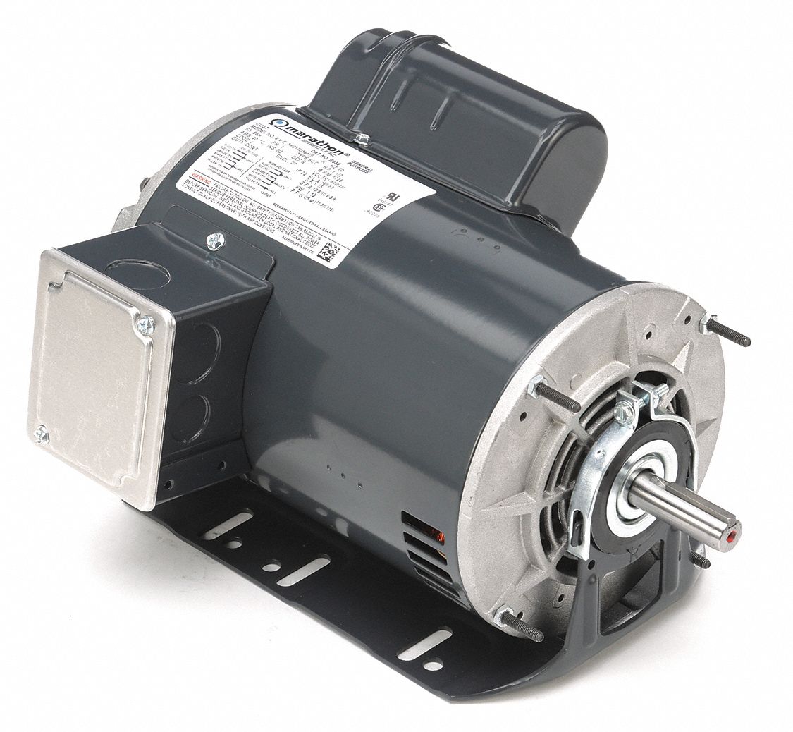 General Purpose Motor: Open Dripproof, Cradle Base Mount, 1 1/2 HP, 115/208-230V AC