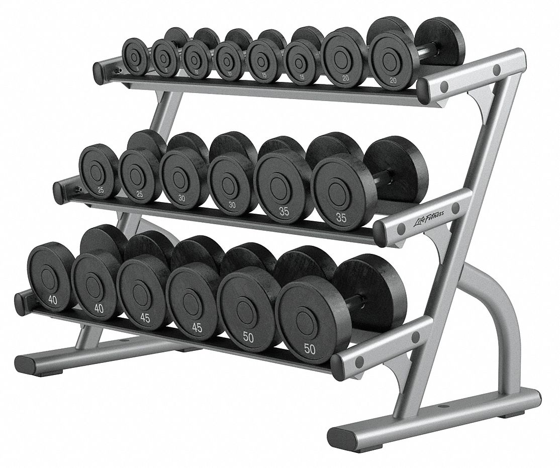 46N434 - 3-Tier Dumbbell Rack Steel W/Install