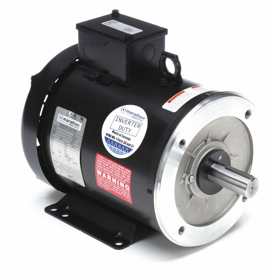 Vector Motor: Totally Enclosed Fan-Cooled, Rigid Base Mount, 5 HP, 230/460V AC