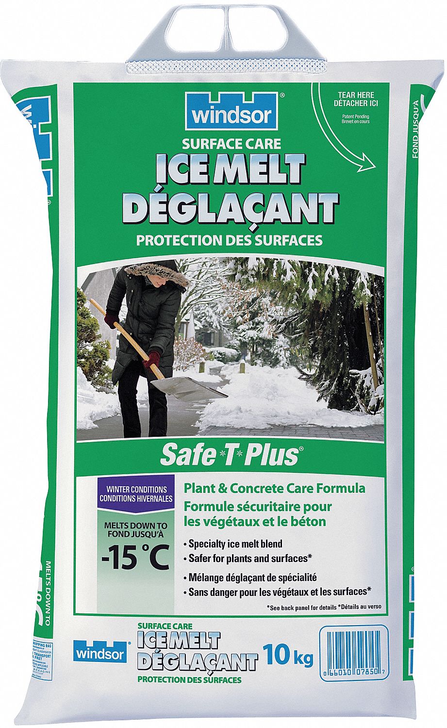 SAFE-T-PLUS ICE MELT, -15 ° C, 10 KG, SODIUM CHLORIDE/POTASSIUM CHLORIDE/UREA, BAG