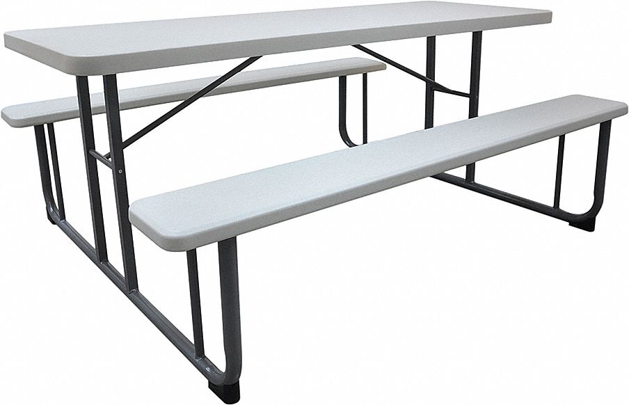 PICNIC TABLE, WHITE, 6FT