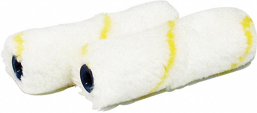 TRIM ROLLER REFILL, FOR FRAME/MINI HANDLE, 4 IN L, 3/8 IN NAP, PLASTIC/WOVEN FABRIC, PK 2