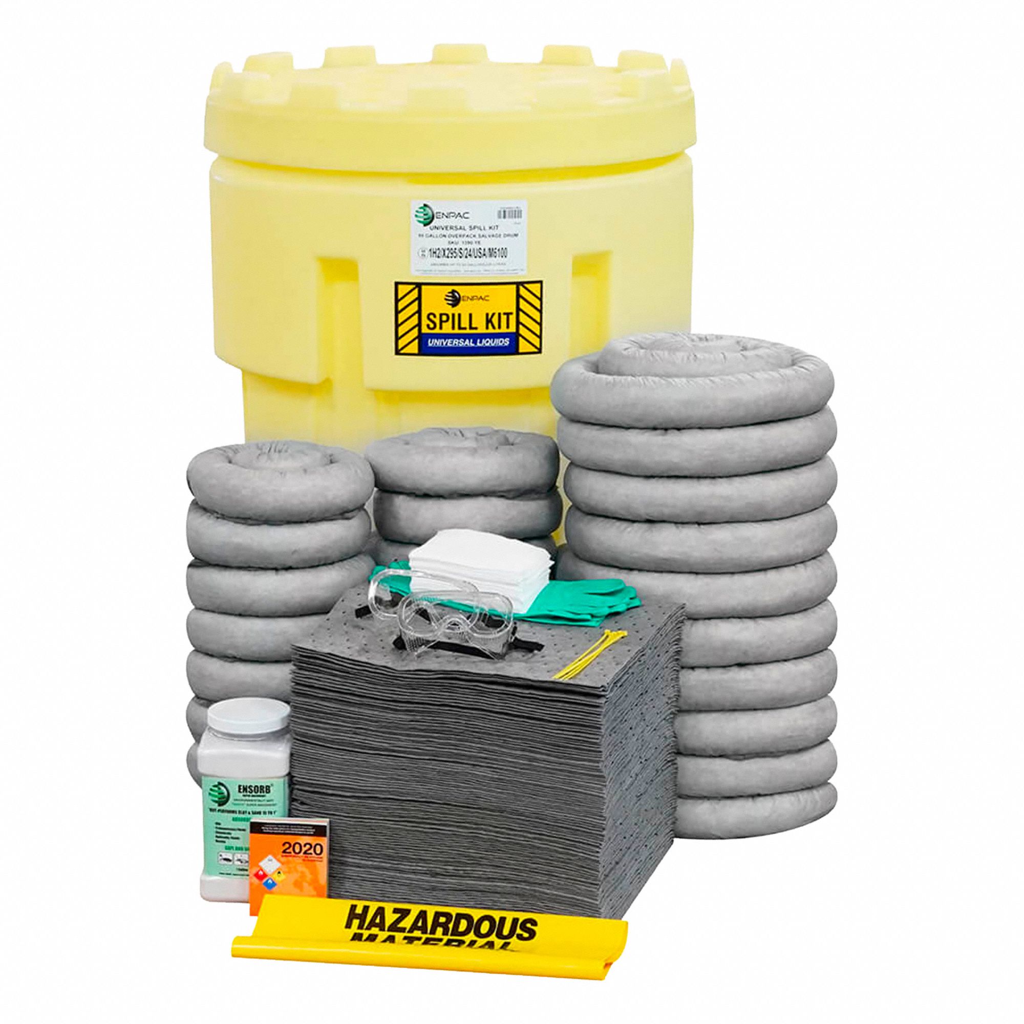 TROUSSE POUR D&Eacute;VERSEMENT, 62 GALLONS ABSORB&Eacute;S PAR KIT, CAPACIT&Eacute; DE 95 GAL, JAUNE