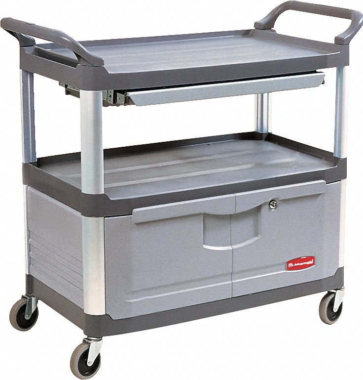 ENCLOSED UTILITY CART, 300 LBS, BLACK, 40 5/8 X 23 3/4 X 37 3/4 IN, PP