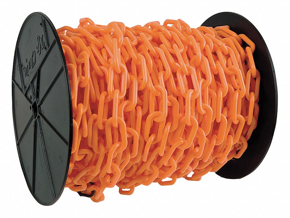 CHAIN PLASTIC #6 ORANGE RE 1.5X200