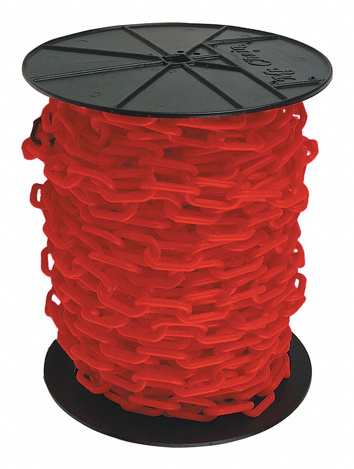 CHAIN PLASTIC #8 RED REEL 2 X 125