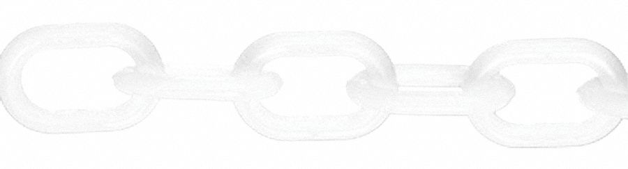 CHAIN, OUTDOOR/INDOOR, UV RESISTANT, WHITE, 50 FT X 1 IN, NO. 4 PLASTIC