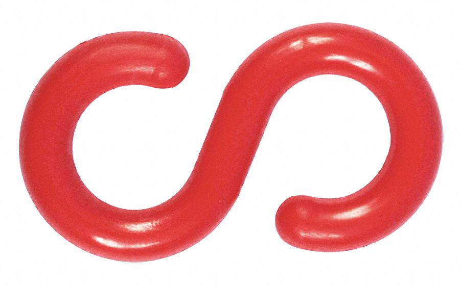 MR. CHAIN S-HOOKS 2 INCH RED 10 PACK - Plastic Chain Barrier Accessories -  MRP50305-10