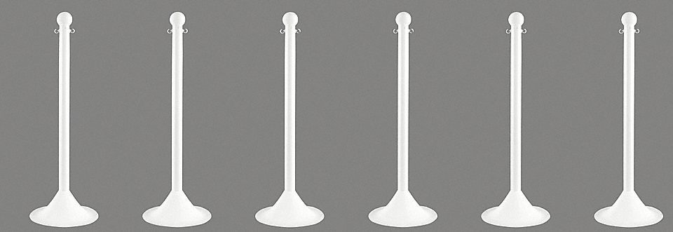 STANCHION LIGHT DUTY WHITE 6 PACK