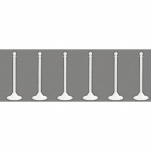 STANCHION LIGHT DUTY WHITE 6 PACK