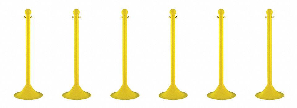 STANCHION LIGHT DUTY YELLOW 6 PACK