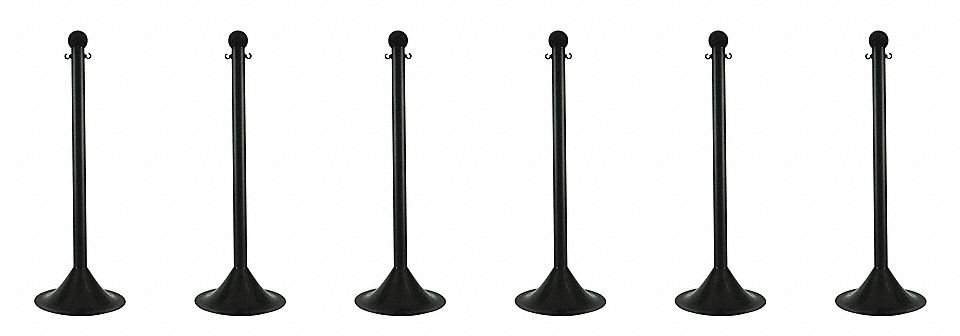 STANCHION LIGHT DUTY BLACK 6 PACK