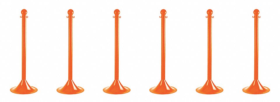 STANCHION LIGHT DUTY ORANGE 6 PACK