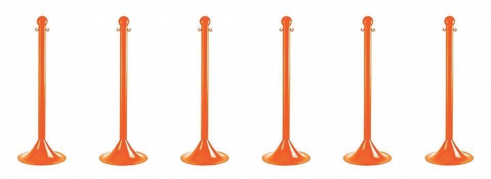 STANCHION LIGHT DUTY ORANGE 6 PACK