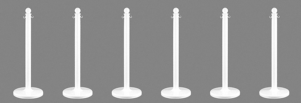 STANCHION MEDIUM DUTY WHITE 6 PACK