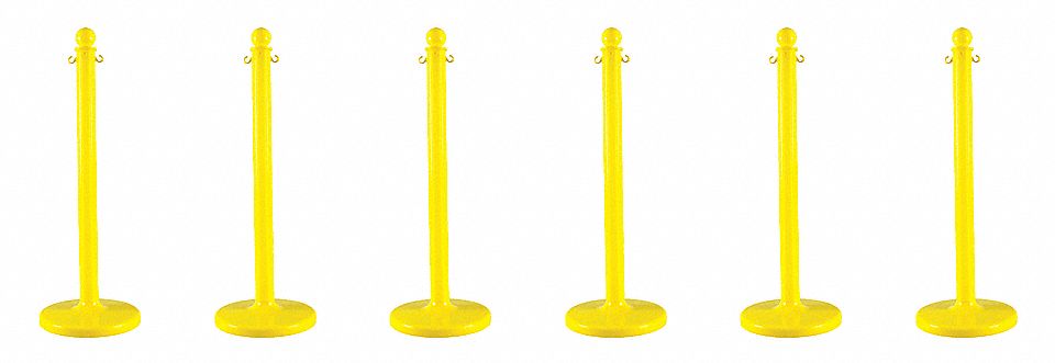 STANCHION MEDIUM DUTY YELLOW 6 PACK