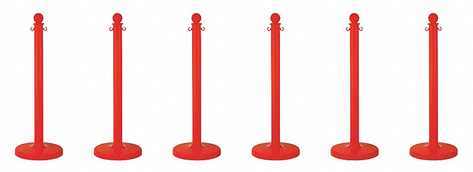 STANCHION MEDIUM DUTY RED 6 PACK