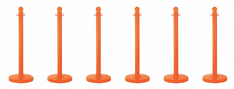 STANCHION MEDIUM DUTY ORANGE 6 PACK