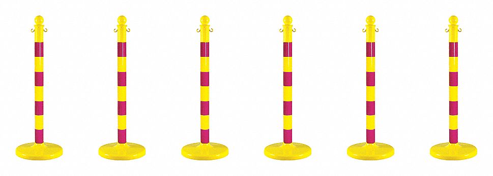 STANCHION MD YELLOW/MAGENTA 6 PACK