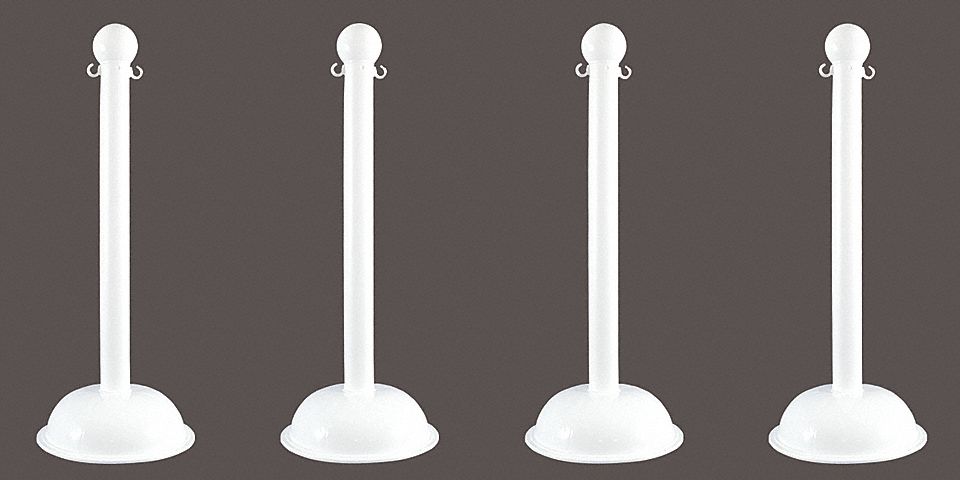 STANCHION HEAVY DUTY WHITE 4 PACK