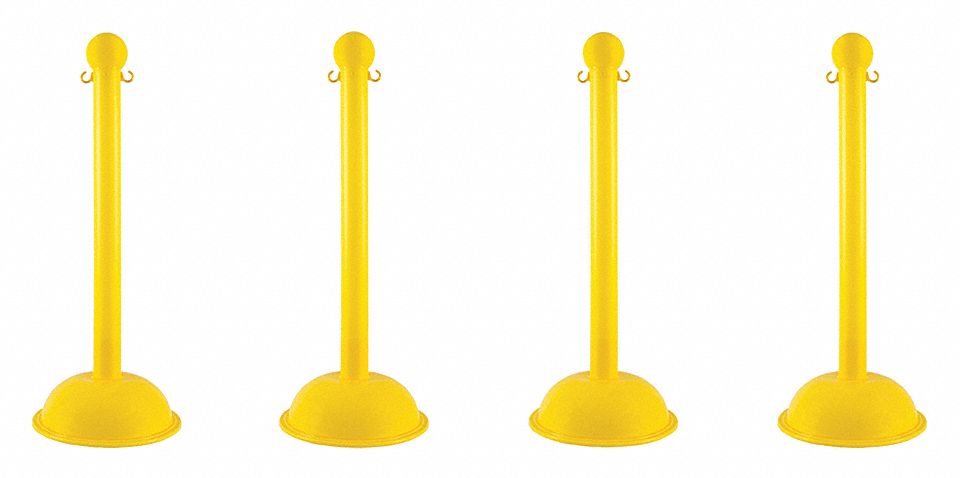 STANCHION HEAVY DUTY YLW 4/PK