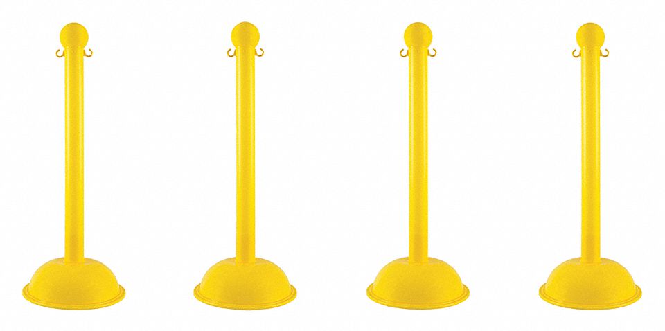 STANCHION HEAVY DUTY YLW 4/PK