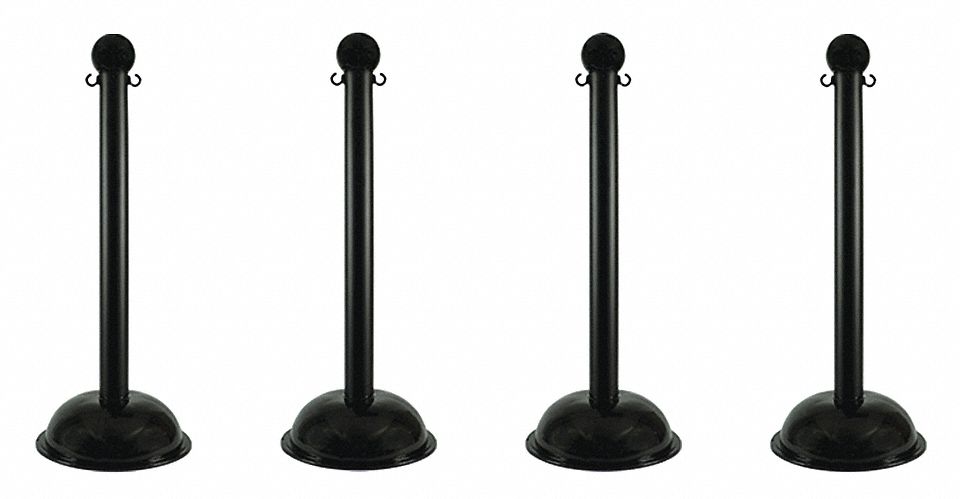 STANCHION HEAVY DUTY BLACK 4 PACK