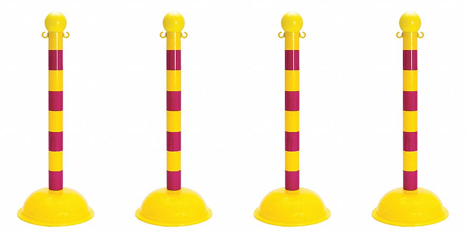 STANCHION HD YELLOW/MAGENTA 4 PACK