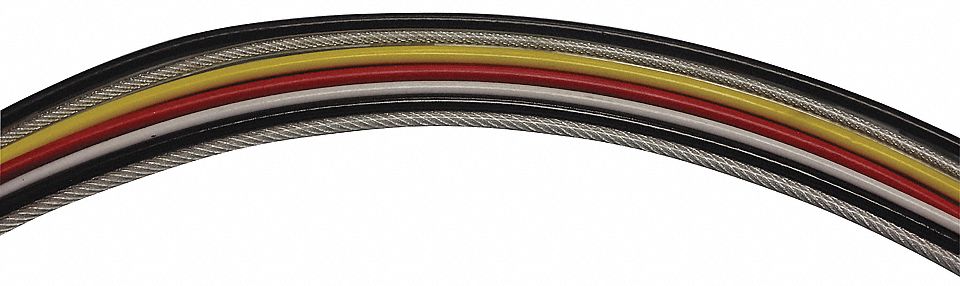 CABLE, CLEAR, 7 X 7 STRAND, 5000 FT X 3/16 IN, STEEL/PVC