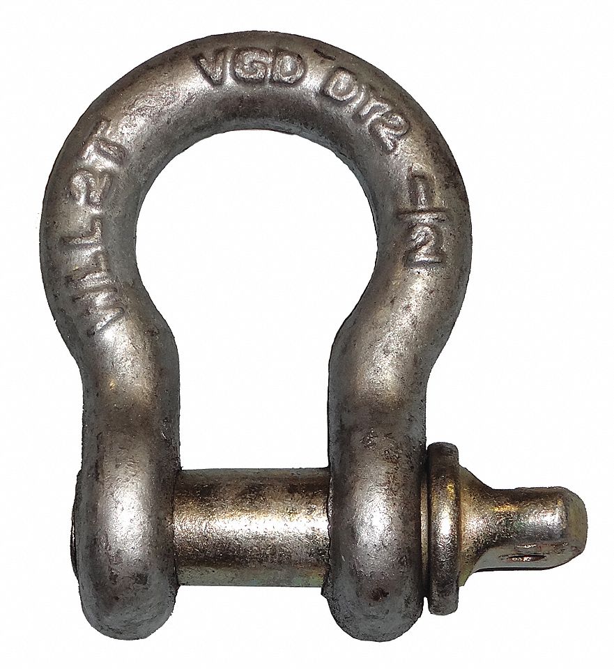 ANCHOR SHACKLE, SCREW PIN, IVA2, HEAT TREATED, 3.25 X 2 1/4 IN, BODY 2 IN, CARBON ST/ALLOY ST