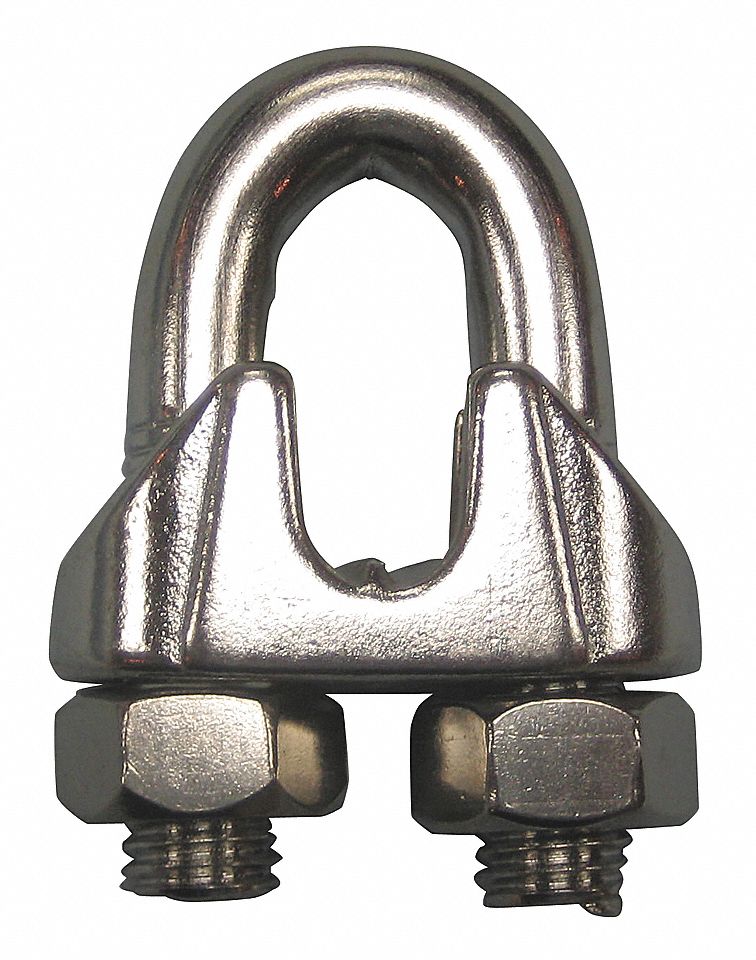 WIRE ROPE CLIP, STAINLESS STEEL, ELECTRO-POLISHED FINISH