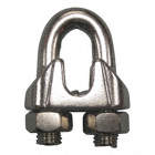 ROPE WIRE CLIP, LIGHT DUTY, GUARD LINES/FENCING, 3/16 IN DIA, 5 1/2 TURN, STAINLESS STEEL