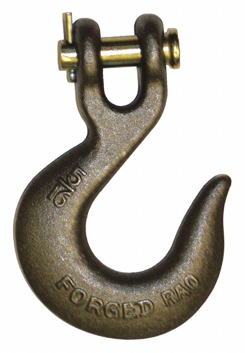 CLEVIS SLIP HOOK, CARBON STEEL, 6,600 LB LOAD LIMIT, GALVANIZED, 3/8IN