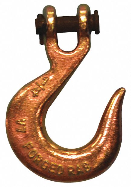 CLEVIS SLIP HOOK, FOR GRADE 70 CHAIN, WLL 2750 LB, GOLD, 3/8 IN, ALLOY STEEL/GOLD CHROMATED