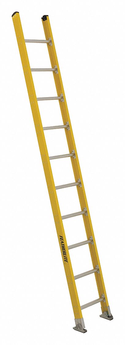 5600D SERIES STRAIGHT LADDER, YELLOW, 17 IN W X 10 FT H, TYPE IAA ANSI