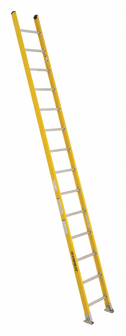5600D SERIES STRAIGHT LADDER, YELLOW, 17 IN W X 14 FT H, TYPE IAA ANSI
