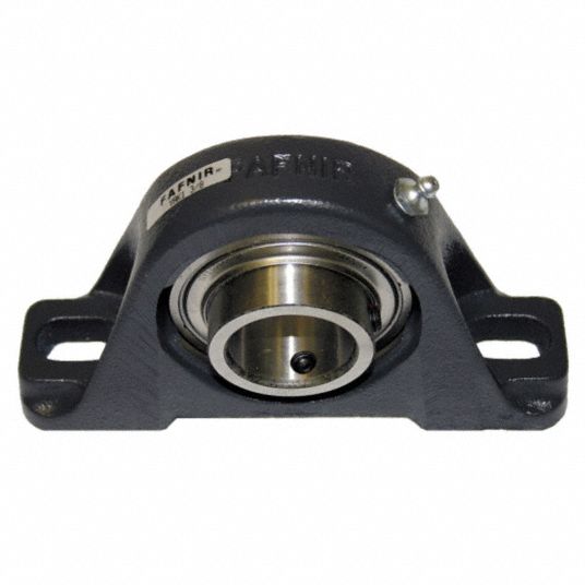 TRITAN Pillow Block Bearing: 25 mm Bore, Cast Iron, Set Screws, 36.5 mm  Shaft Ht, 140 mm Overall Lg