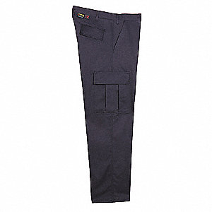 FLAME-RESISTANT CARGO PANTS, 6 POCKETS, NAVY, UNHEMMED INSEAM/60 IN WAIST, TECASAFE