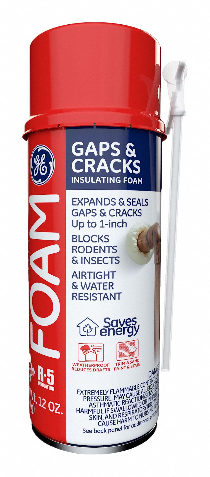 GE Insulating Spray Foam Sealant 2 Components, 12 oz Size, Aerosol Can