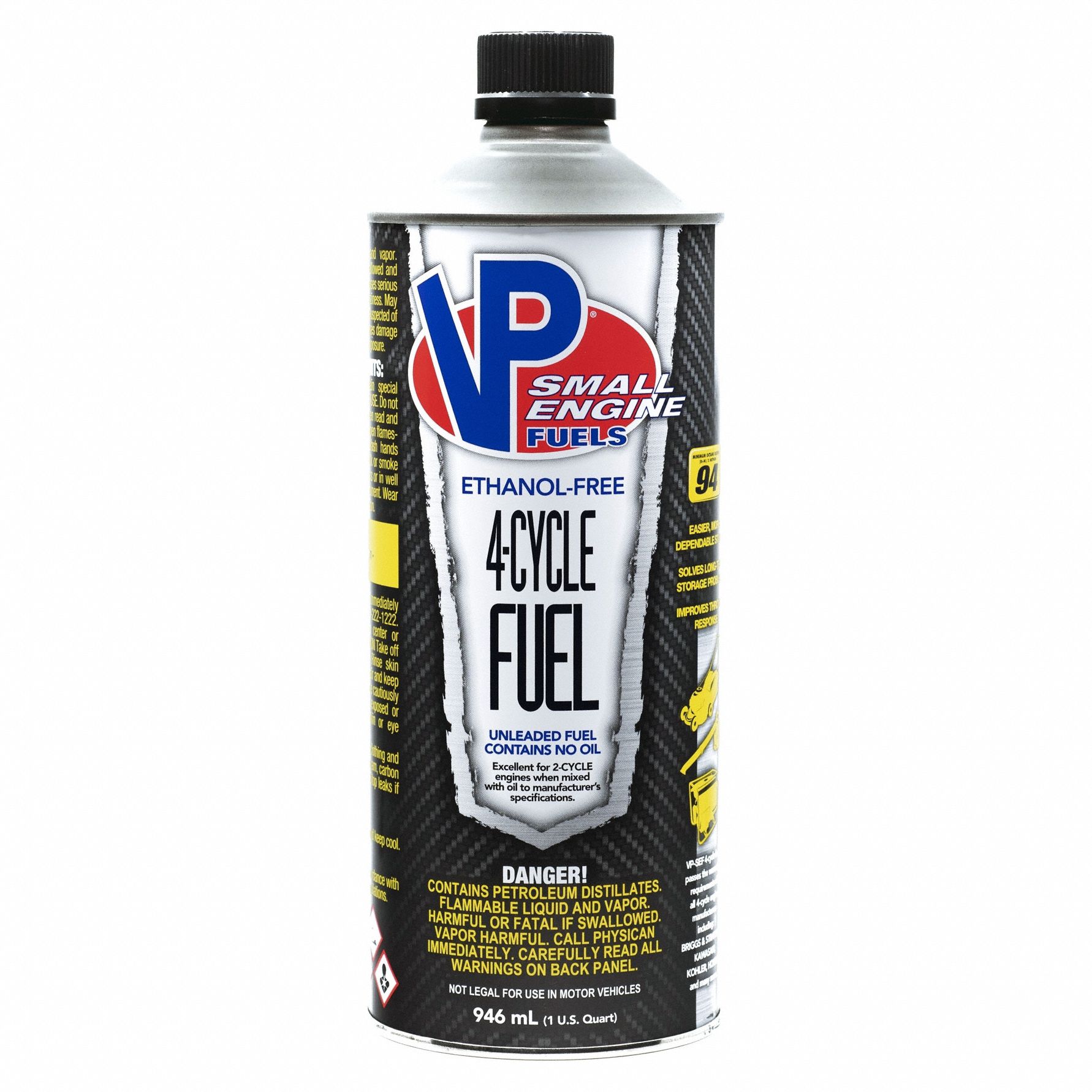 Small Engine Fuel, 4 Cycle: 1 qt Size, Clear, 8 PK