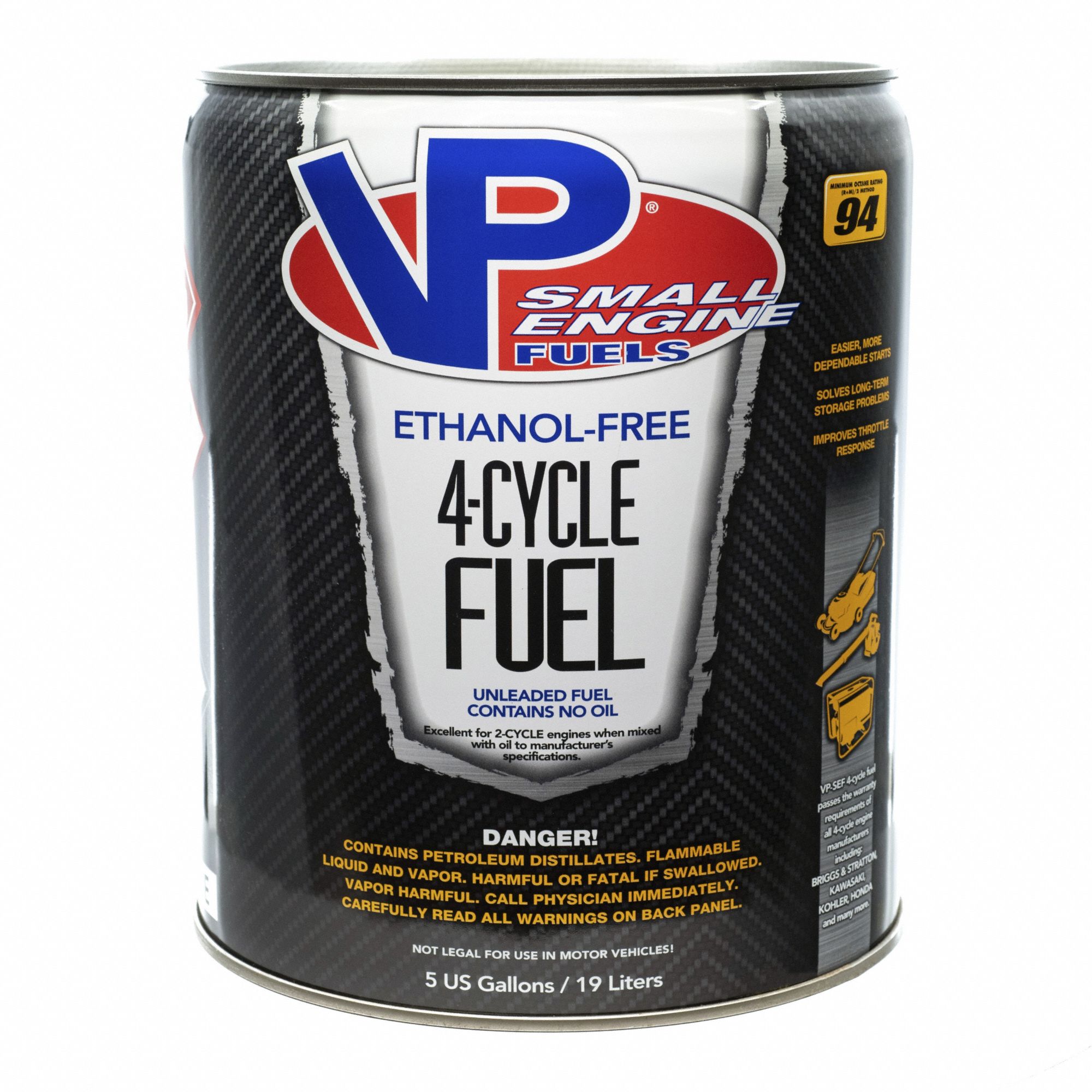 Small Engine Fuel, 4 Cycle: 54 gal Size, Clear