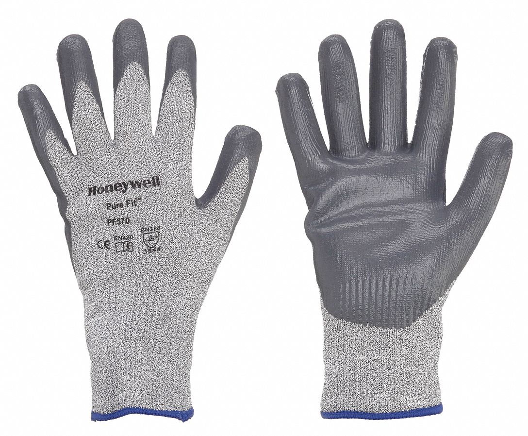 COATED GLOVES, XL, PALM/FINGERS, NITRILE, ANSI/ISEA ABRASION LEVEL 4, SMOOTH