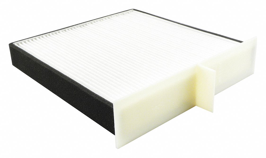 AUTOMOTIVE AIR FILTER ELEMENT, CABIN AIR FILTER, 8 17/32 IN OVERALL L, ATTACHED GASKET