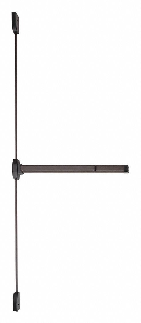 Surface Vertical Rod: 3 ft Max Door Wd, Bronze