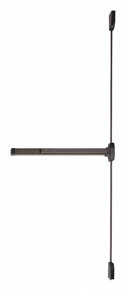 Surface Vertical Rod: 4 ft Max Door Wd, Bronze