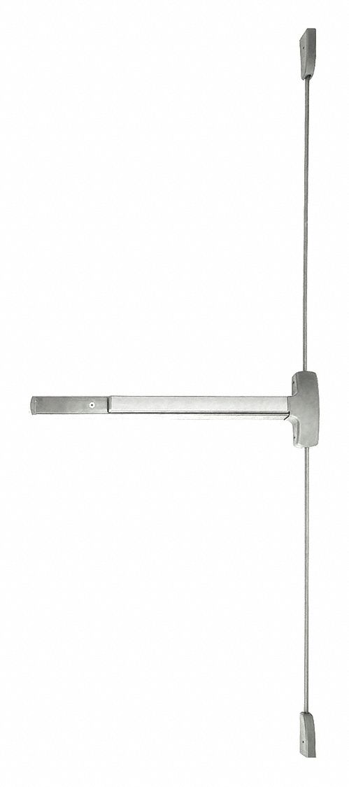 Surface Vertical Rod: 3 ft Max Door Wd, Chrome