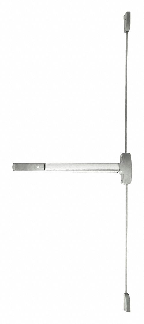 Surface Vertical Rod: 4 ft Max Door Wd, Chrome