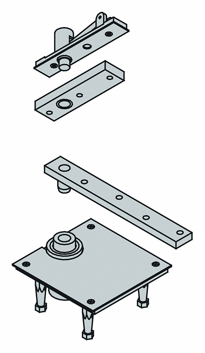 Pivot Hinge: Brass, 1 5/8 in Leaf Ht, 1 1/4 in Leaf Wd