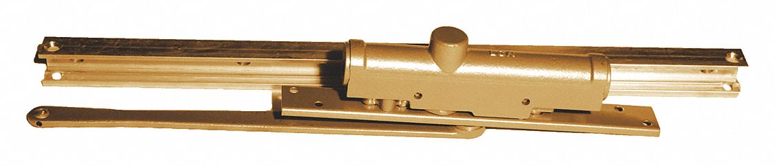 Door Closer: Concealed Mounting Type, Grade 2 - Medium Duty, Bronze, 8 3/4 in Lg, 1 3/8 in Wd